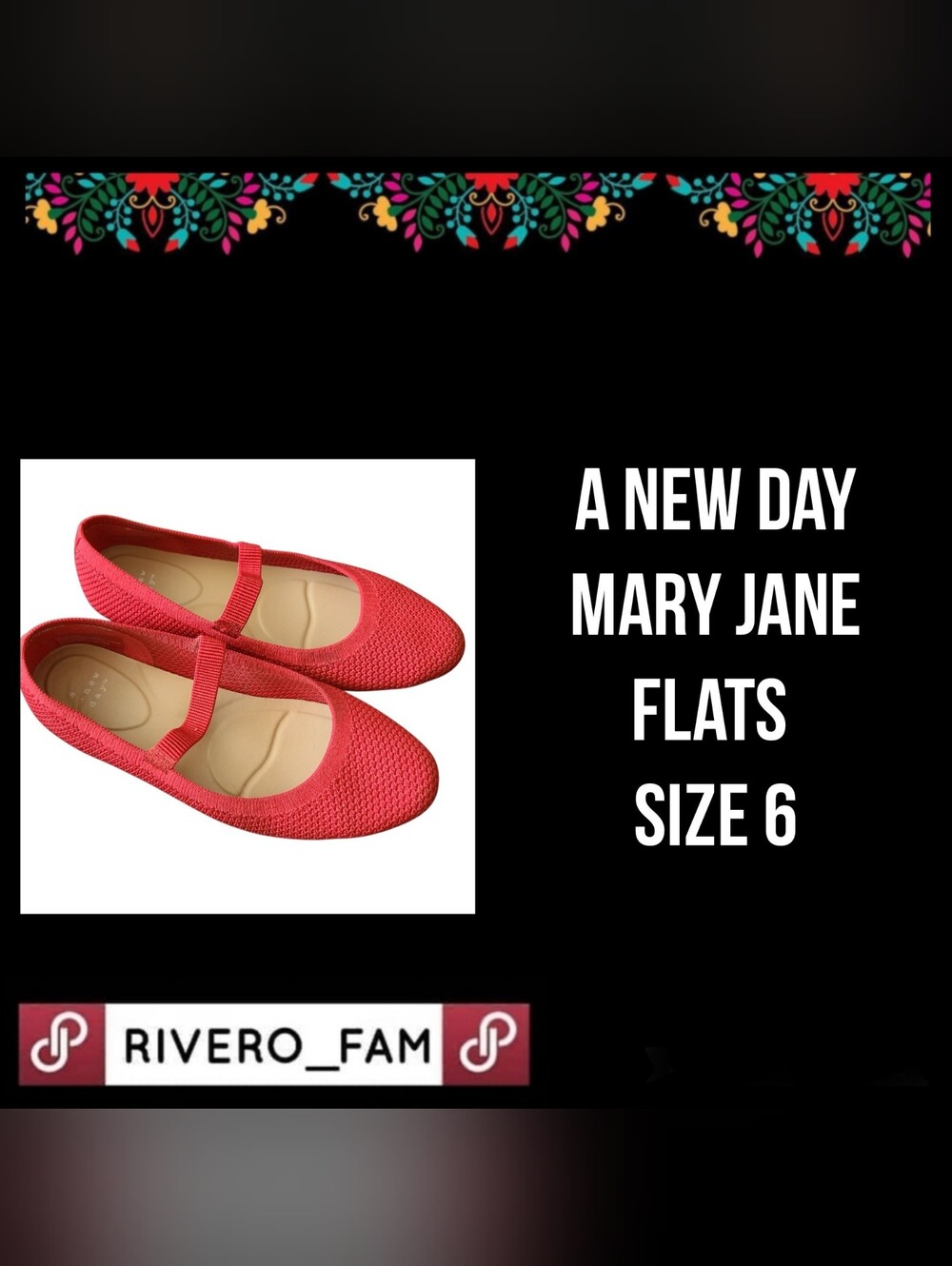A NEW DAY | RED KNIT MARYJANES | SIZE 6